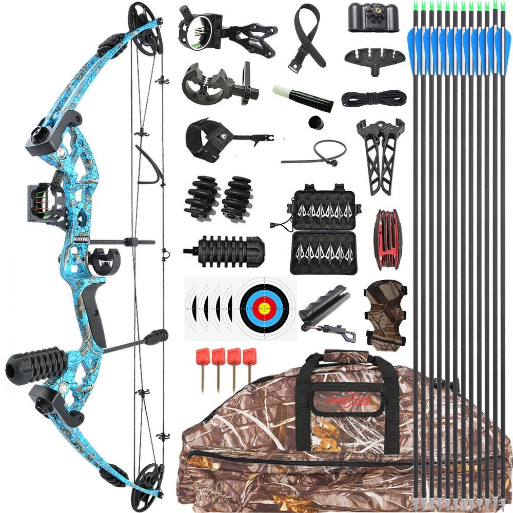JUNXING ARCHERY M131 Compound Bow Set 30-60lbs Hunting Fishing LH RH