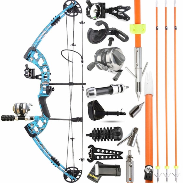 JUNXING M131 Compound Bow Fishing Set 30-55lbs Bowfishing RH LH