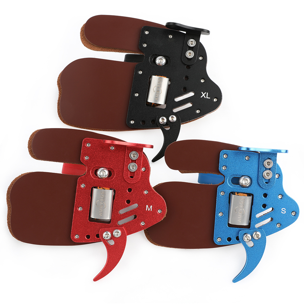 Finger Tab Archery Guard Cow Leather Bowstring Protector Gear LH RH