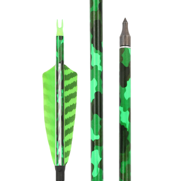 12pcs Mixed Carbon Arrows 4" Turkey Feather 30" Spine 500