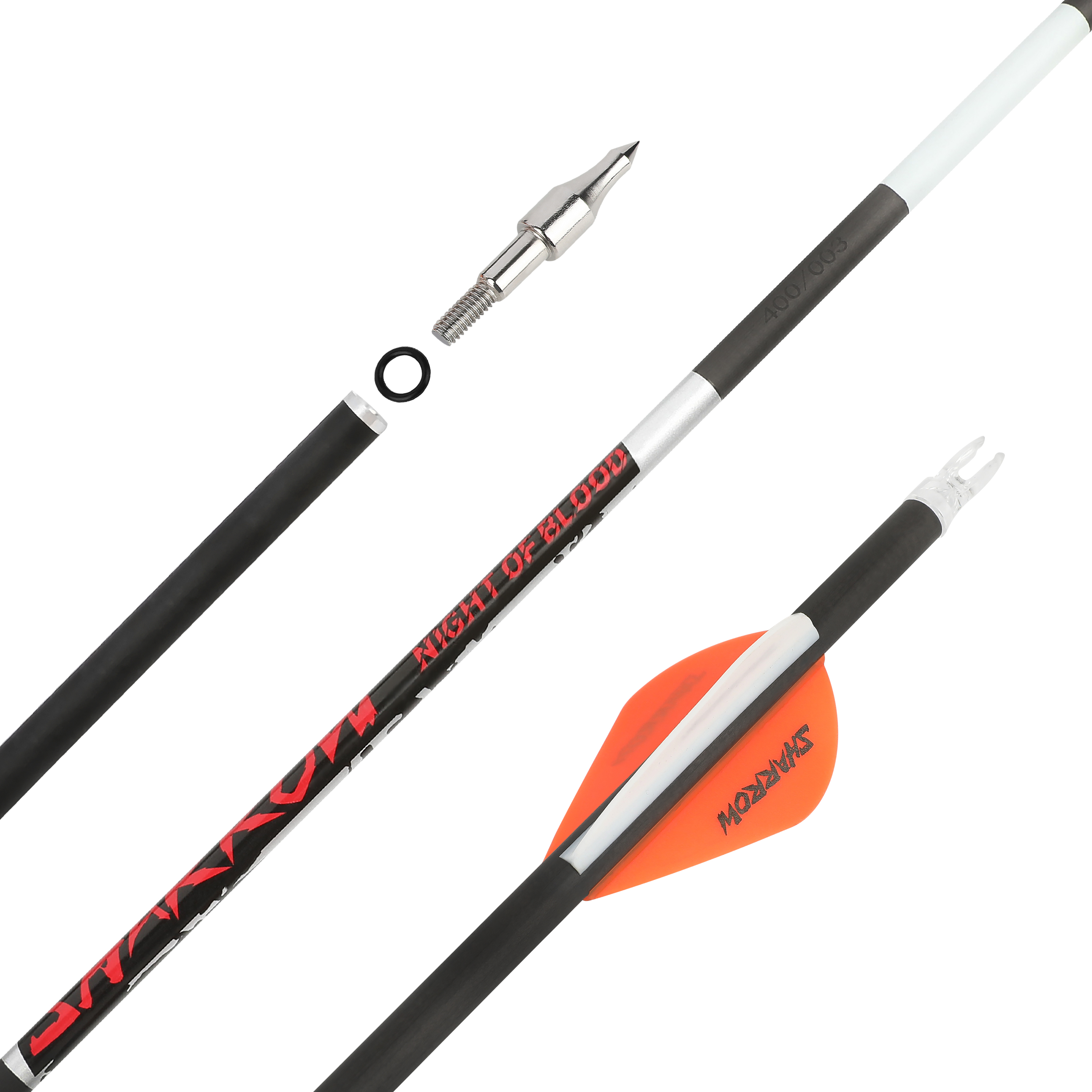 Pure Carbon Arrow Luminous SP300-600 Vanes Archery Hunting