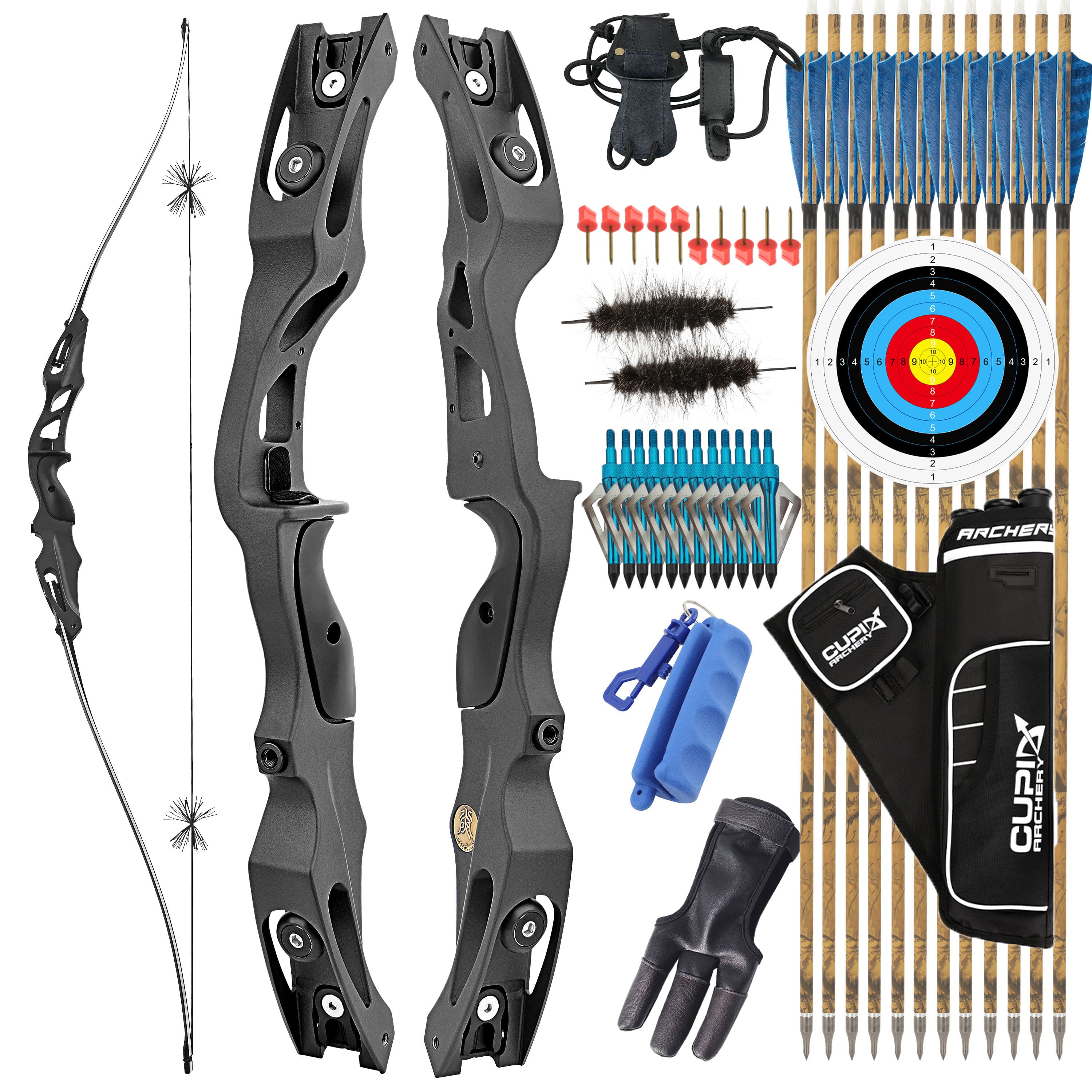  Recurve Bow 20-50lbs Adjustable 62" Hunting Kit