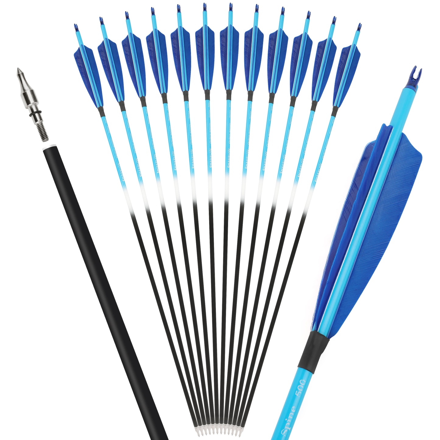 Fletching Carbon Arrows 500 Spine Turkey Feather Target & Hunting