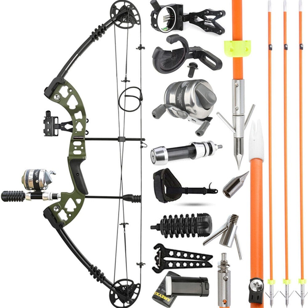 JUNXING M131 Compound Bow Fishing Set 30-55lbs Bowfishing RH LH