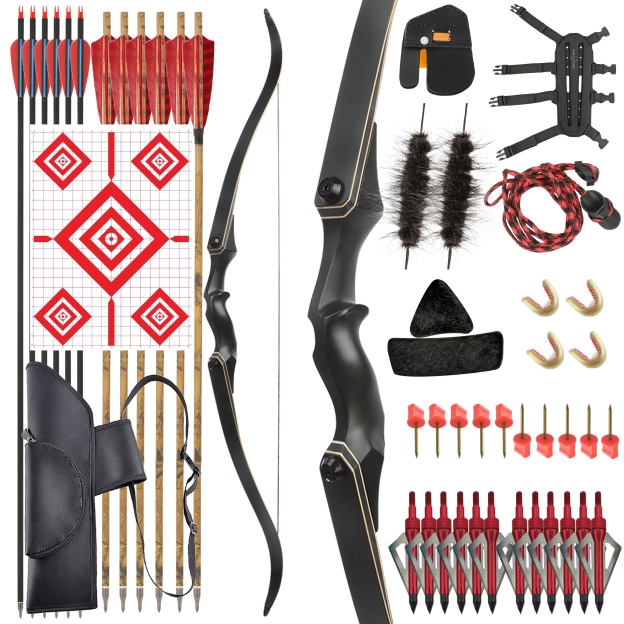 25-65lbs Recurve bow Arrow set Archery Shooting Target
