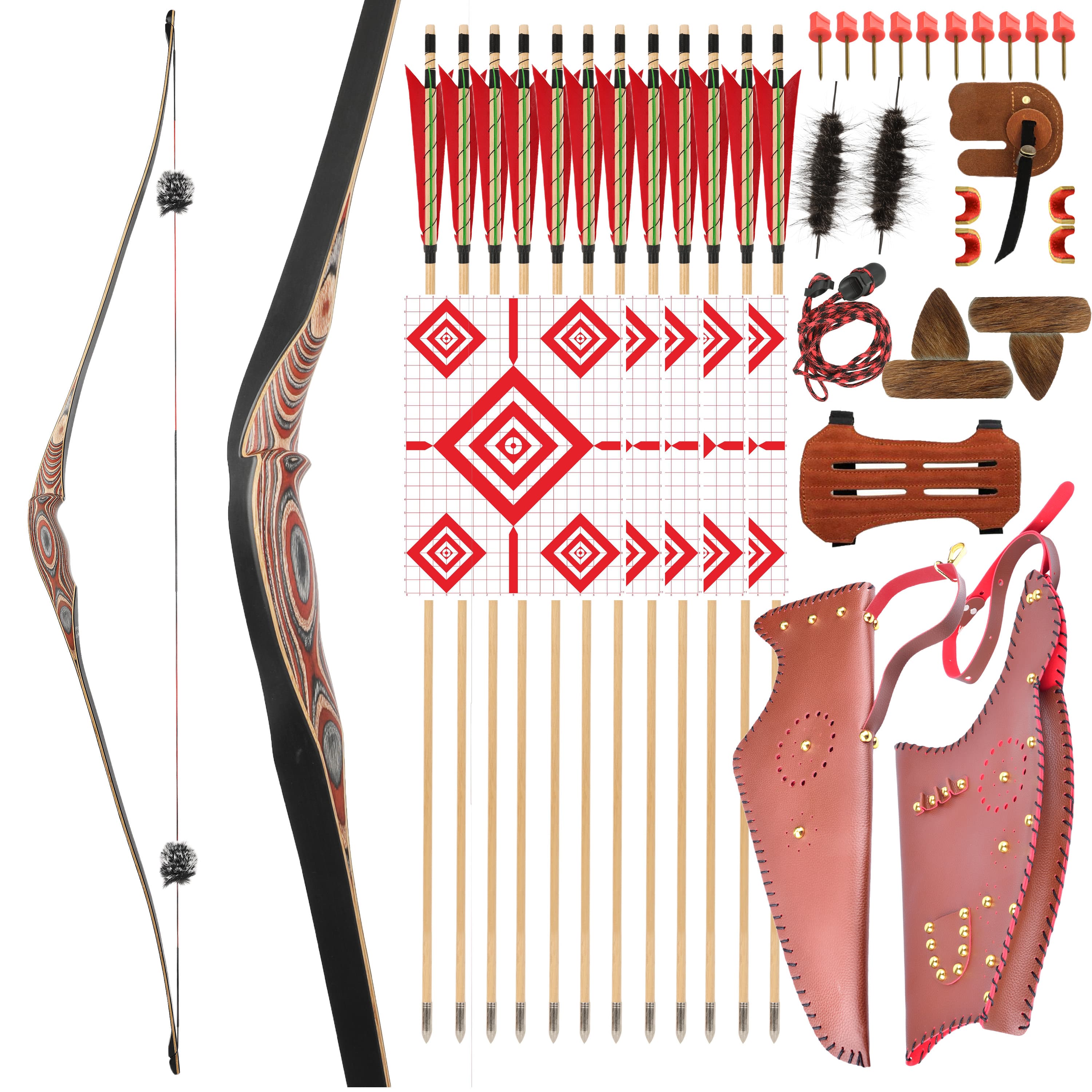 RH Hunting Traditional Bow 20-50lbs Archery Longbow