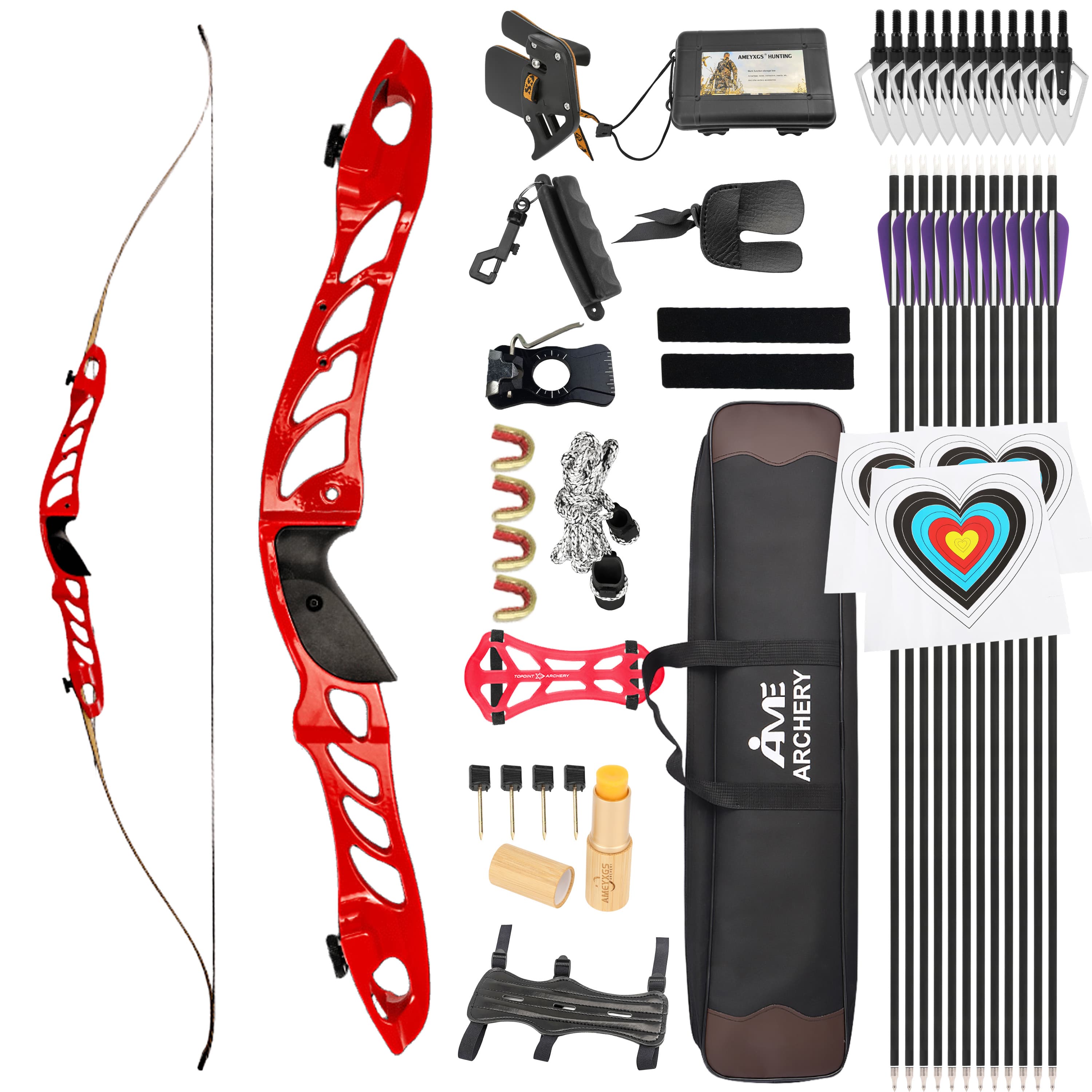 ]Archery18-38lbs Traditional Recurve bow Hunting Target