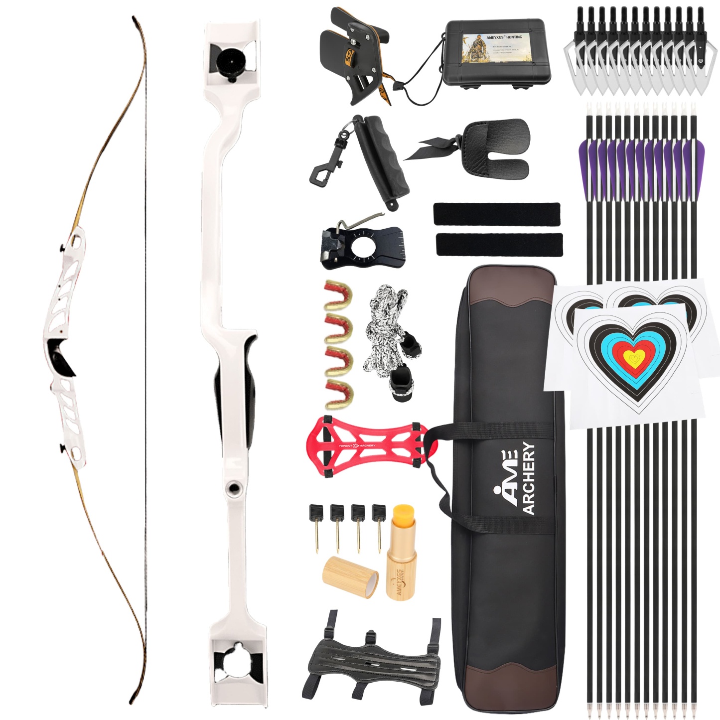 ]Archery18-38lbs Traditional Recurve bow Hunting Target