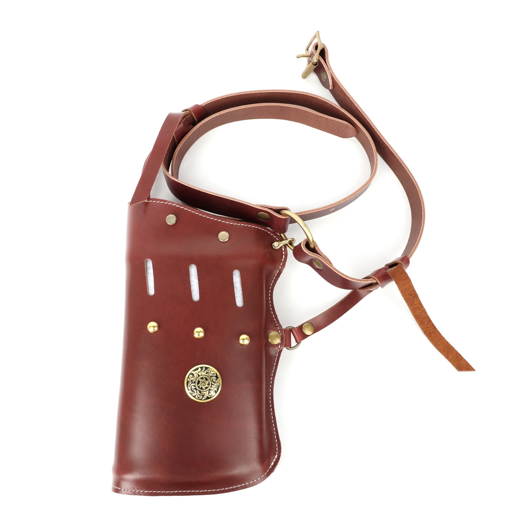 Traditional Horseback Archery Quiver Oil-Waxed Leather Arrow Holder