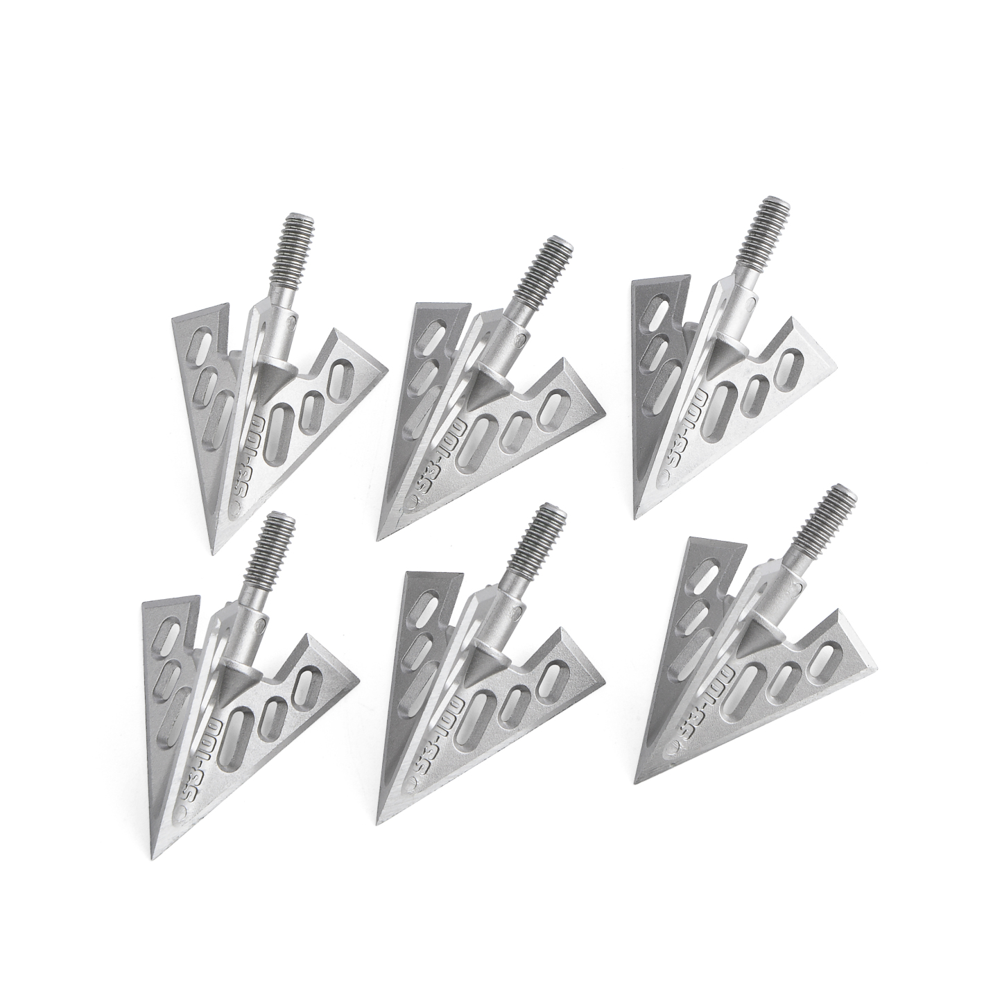 Universal Threaded Aluminum Arrowheads 6pcs - 40mm, 26mm Diameter, Laser Engraved