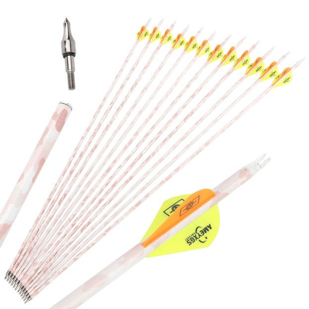 Carbon Arrow 30" Spine 500 Screw Tips Compound Recurve Bow Hunting