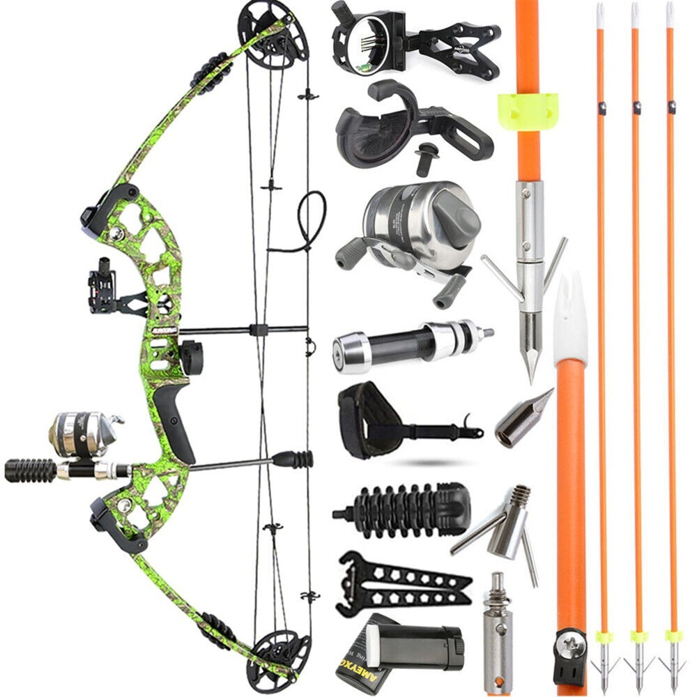 JUNXING M131 Compound Bow Fishing Set 30-55lbs Bowfishing RH LH