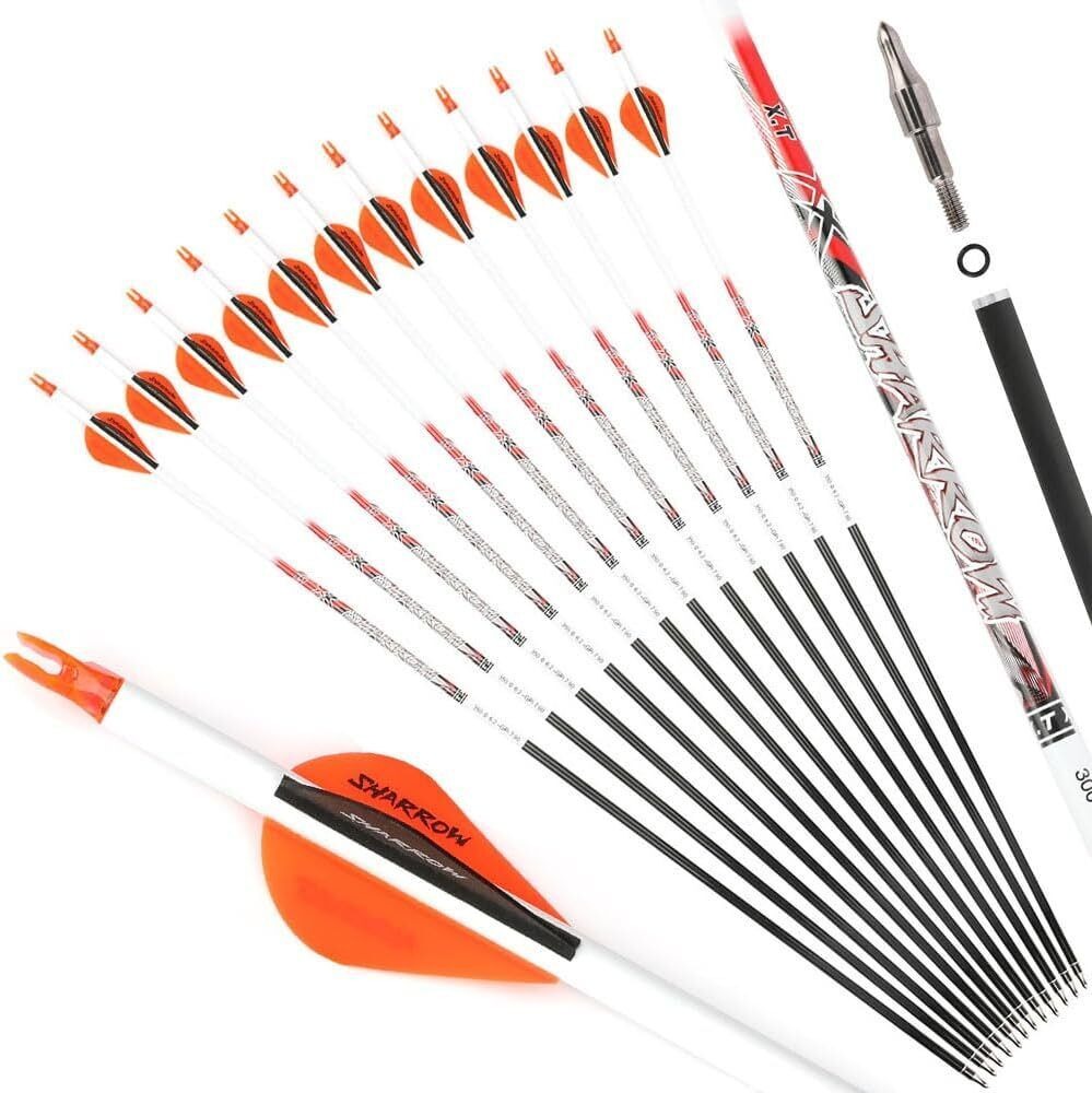 32 inch Pure Carbon Arrows ID6.2 SP300-800 Recurve Bow Compound Bow 