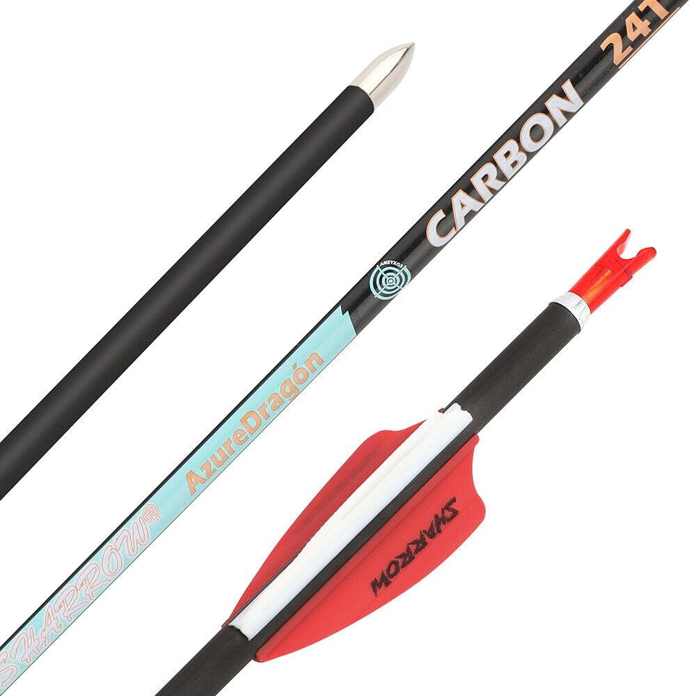 Pure Carbon Arrows 32 inch SP300-1000 Vanes .003" Recurve Compound Bow