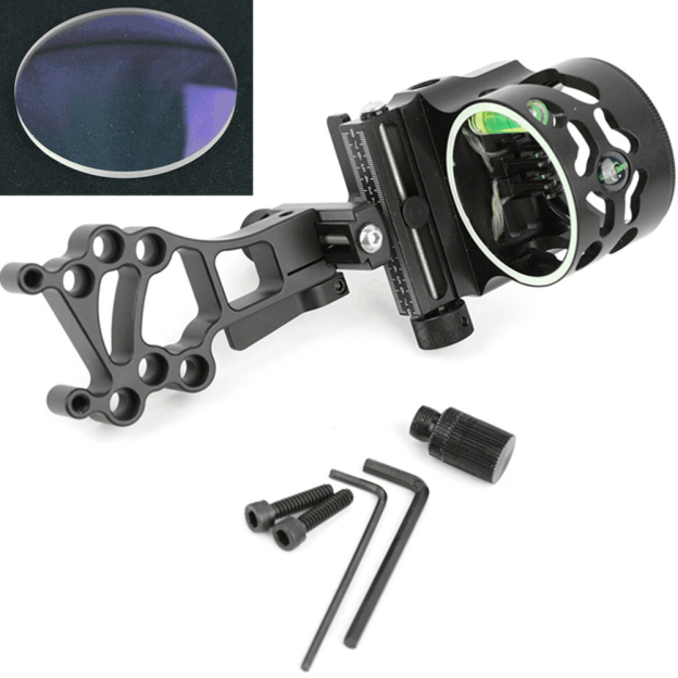 5 Pin Compound Bow Sight 4X 6X 8X Lens 0.019" Adjustable Archery Hunting RH LH