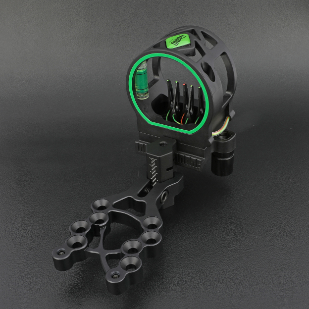 5 Pin Compound Bow Sight 0.019" Optical Fiber Micro Adjustable LED