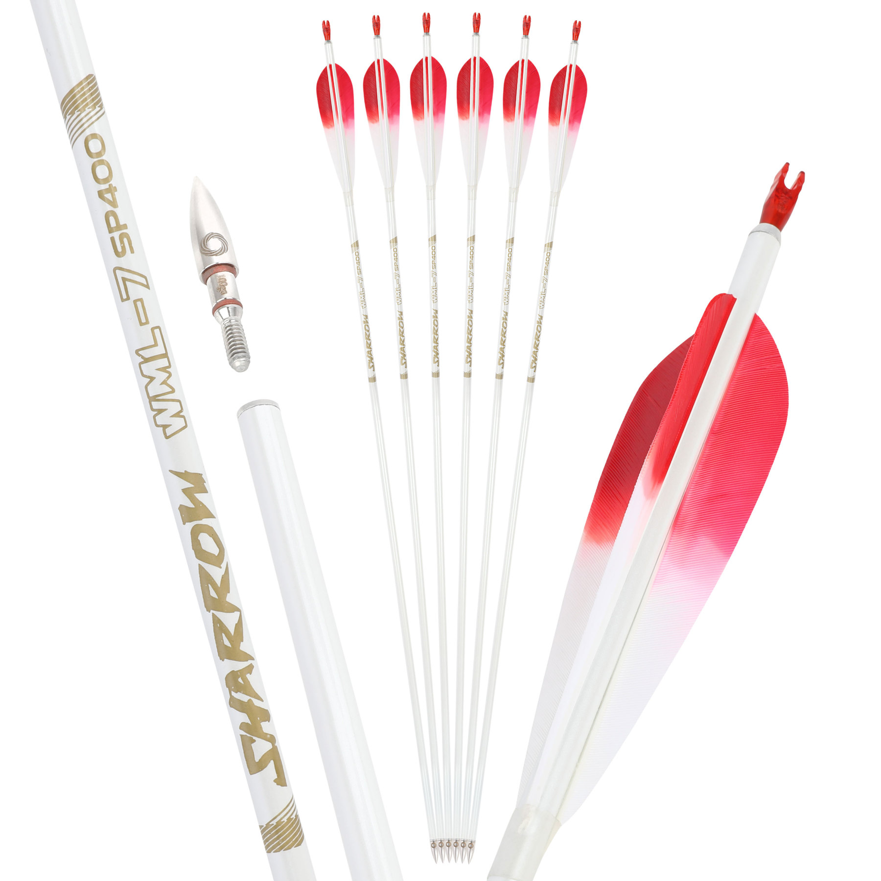  Pure Carbon Hunting Arrows Fletched Feather Spine 400-800