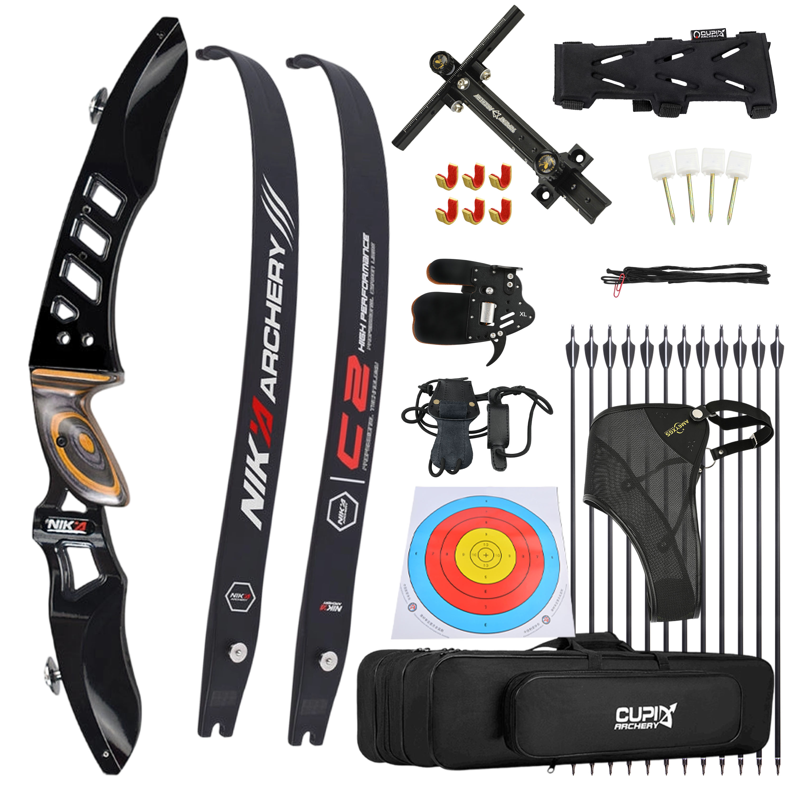 WOLFMAN Archery ILF Recurve Bow 20-50lbs Magnesium Alloy Riser