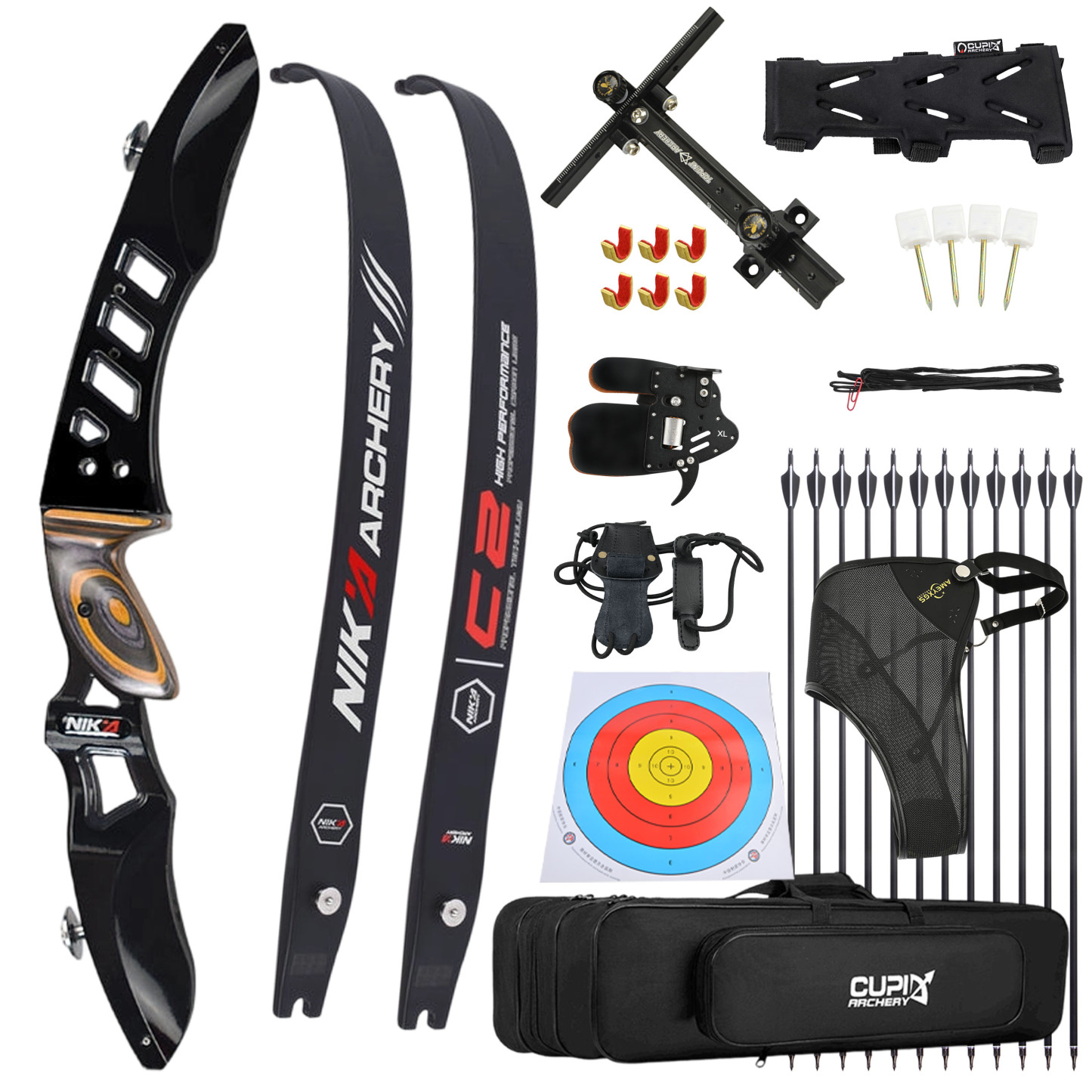 WOLFMAN Archery ILF Recurve Bow 20-50lbs Magnesium Alloy Riser