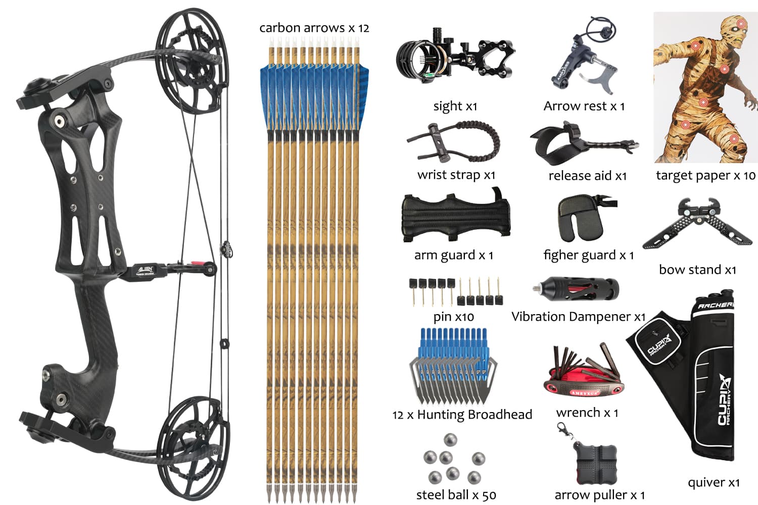 Ultimate Hunting System with 340FPS Carbon Bow