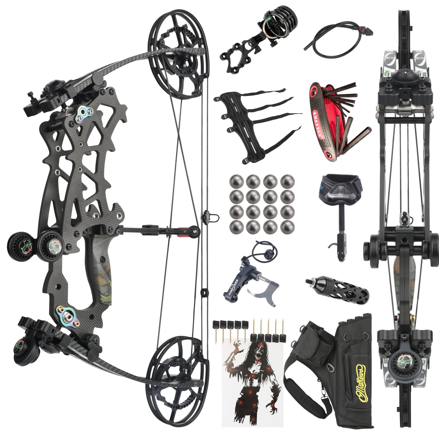 Compound Bow Arrow set 40-70lbs Archery Let-off 80% Target