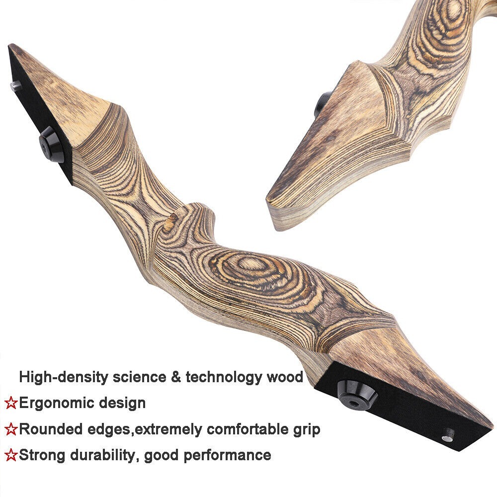 Black Hunter Recurve Bow for Adult Hunting 60 inch 20-60lbs RH LH