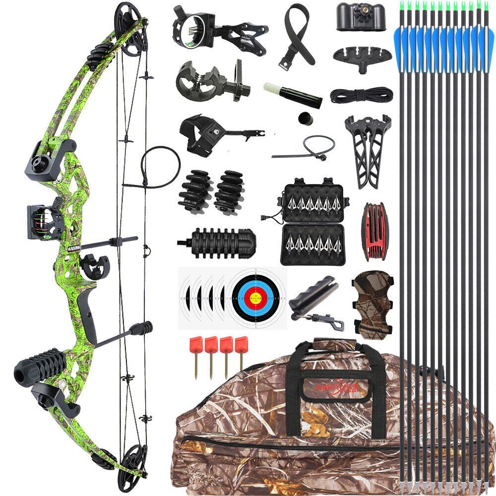JUNXING ARCHERY M131 Compound Bow Set 30-60lbs Hunting Fishing LH RH