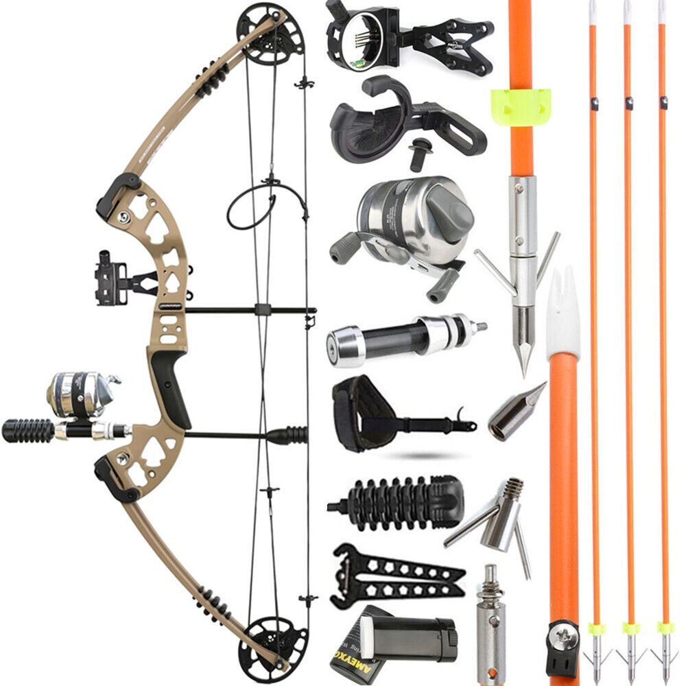 JUNXING M131 Compound Bow Fishing Set 30-55lbs Bowfishing RH LH