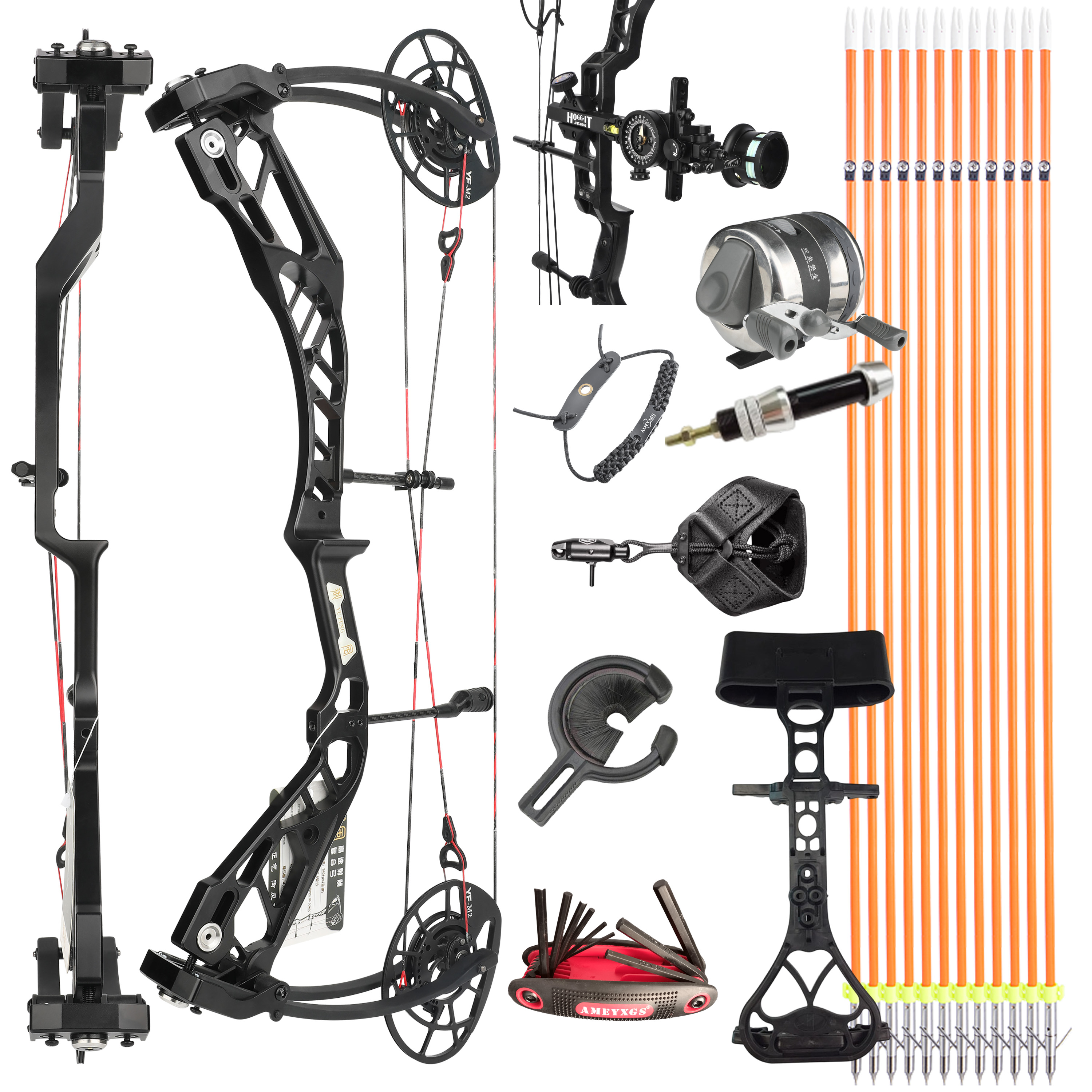 WOLFMAN Compound Bow 40-70lbs Adjustable, 340fps IBO Speed, Left/Right Hand
