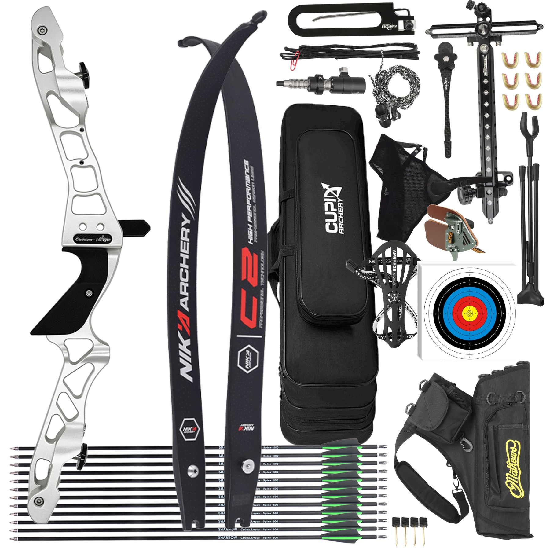 AKT-SP177 ILF Recurve Bow & NIKA C2 Limbs | 21" CNC Aluminum Riser | 30-50lb