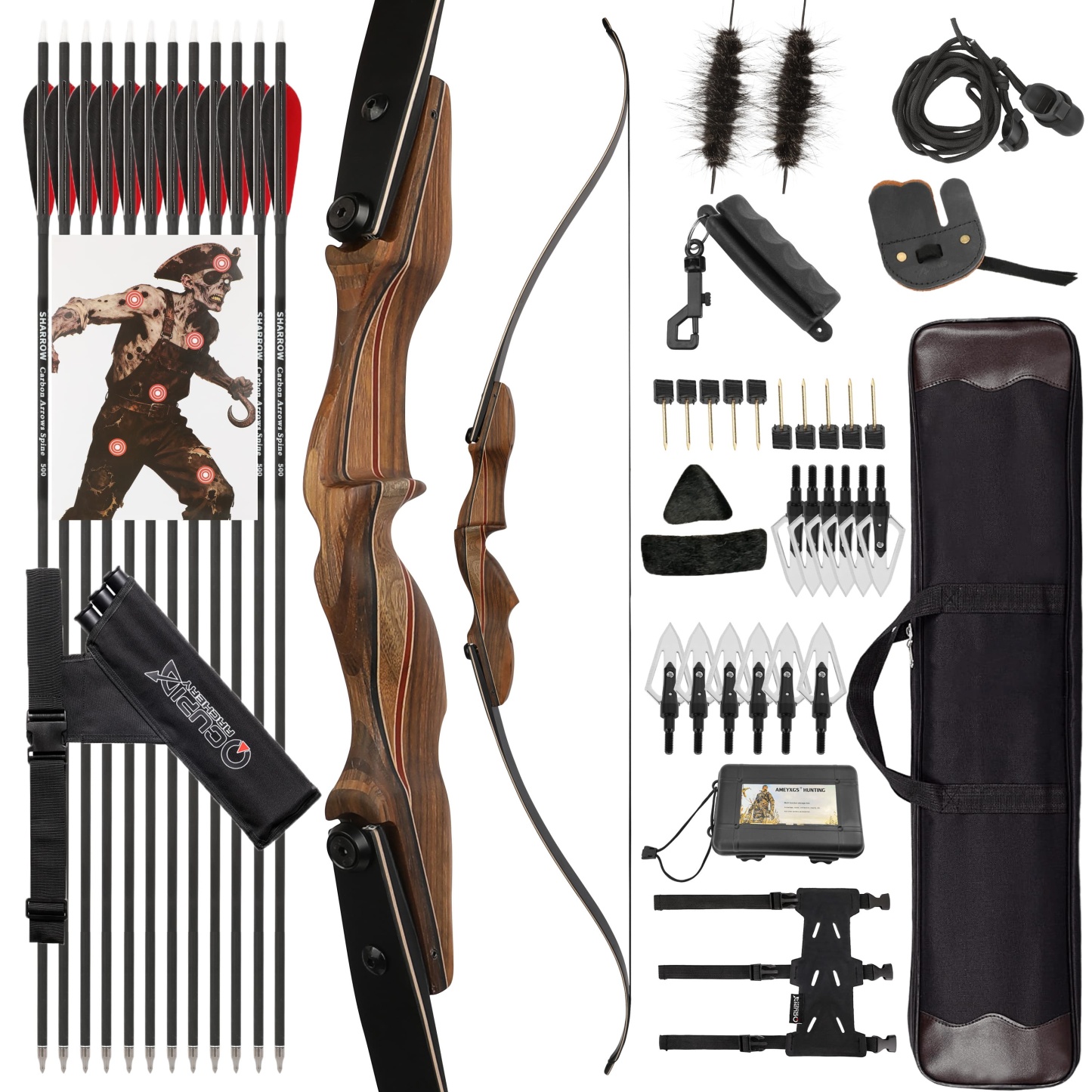 Archery 30-60lbs Longbow 60inch Traditional Hunting Bow