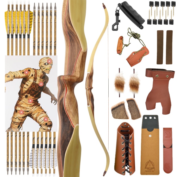 Archery 30-60lbs Traditional Recurve Longbow Hunting Target