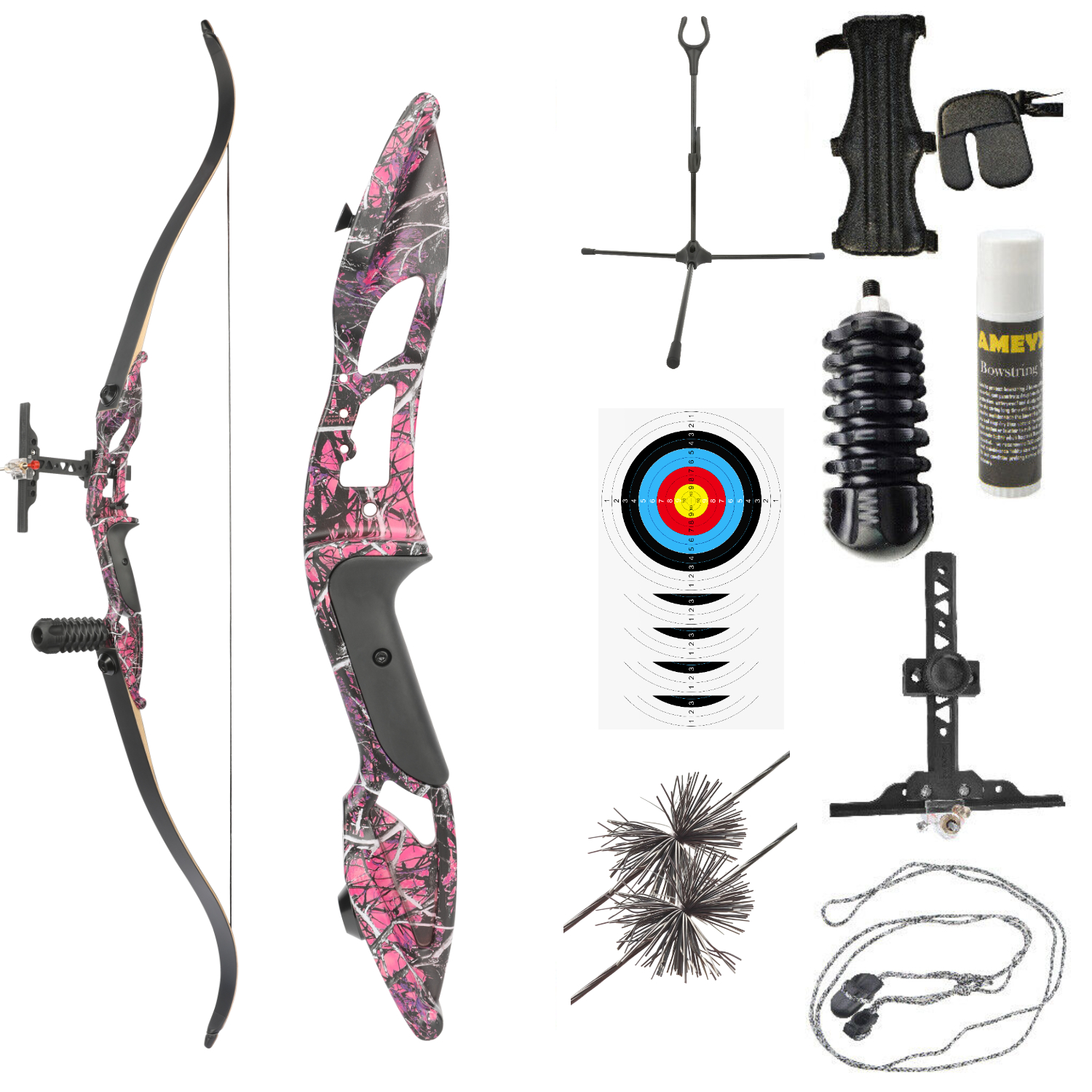 JUNXING Archery F179 Hunting Recurve Bow Set 56'' 30-50 lbs for Adult