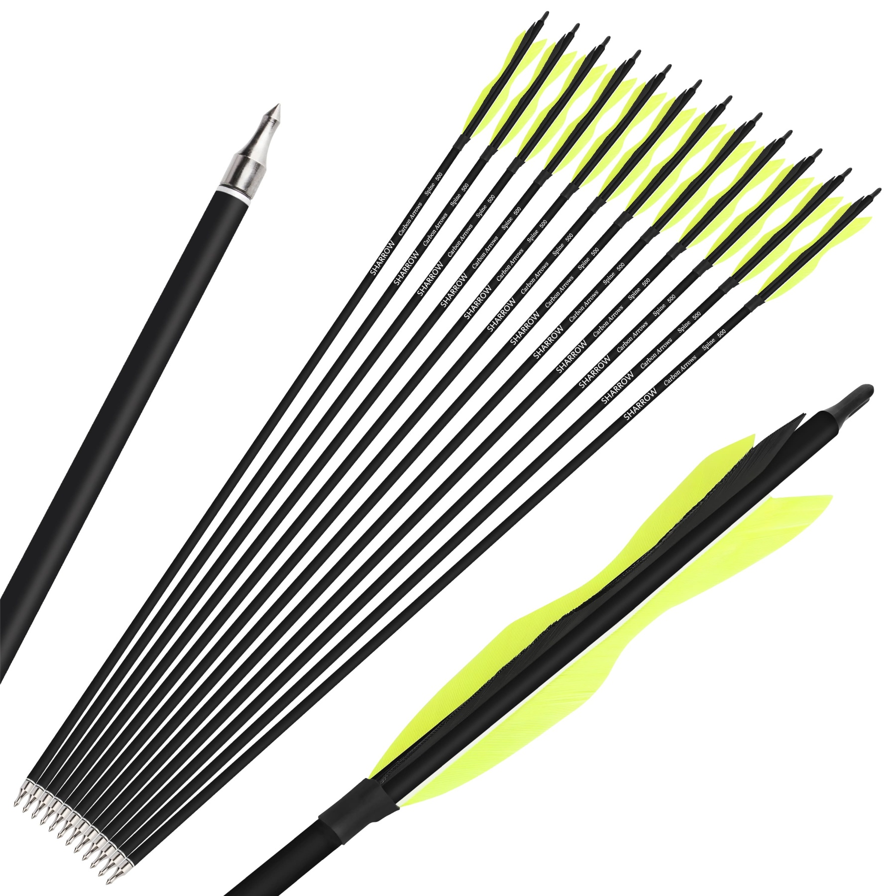 Carbon Archery Arrows Hunting & Target Natural Feather Fletching