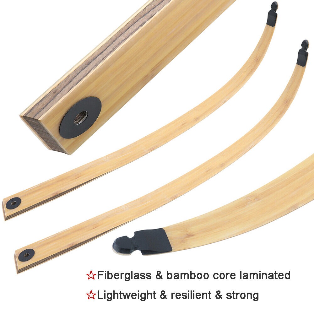 Black Hunter Recurve Bow for Adult Hunting 60 inch 20-60lbs RH LH