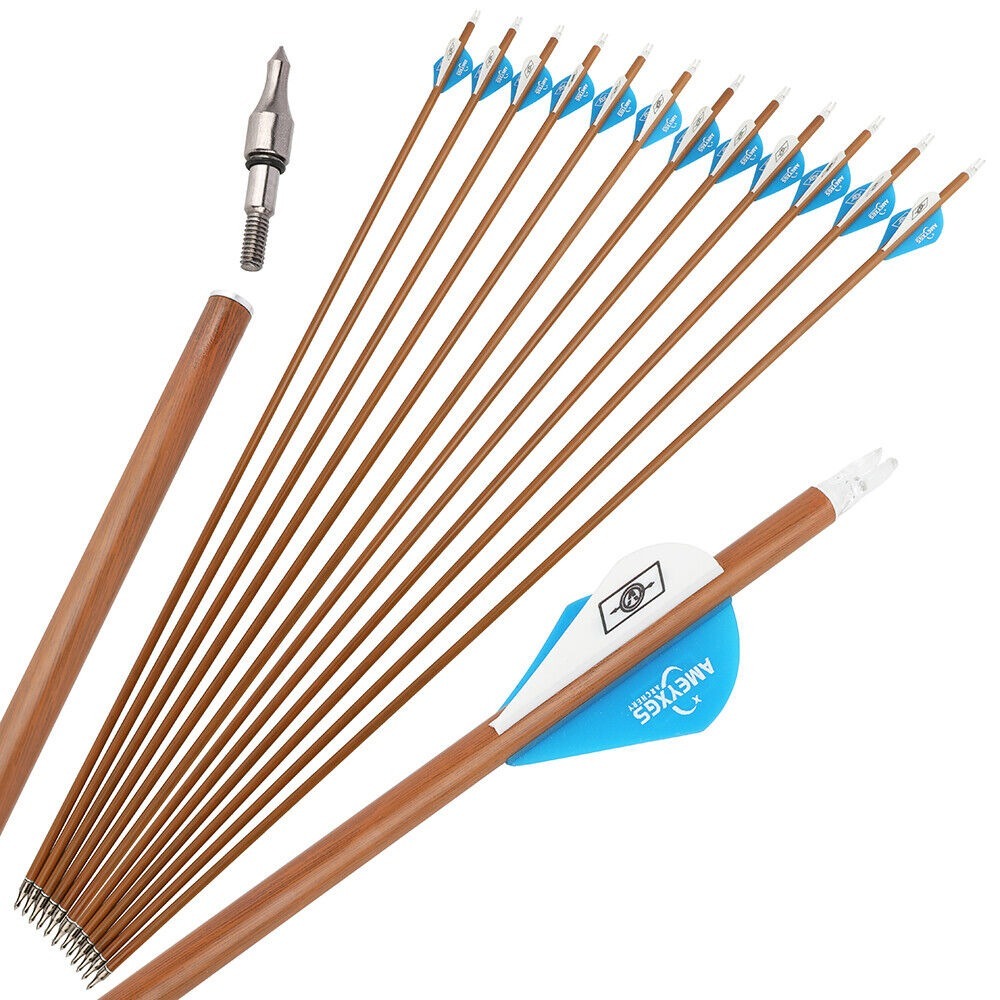 Carbon Arrow 30" Spine 500 Screw Tips Compound Recurve Bow Hunting