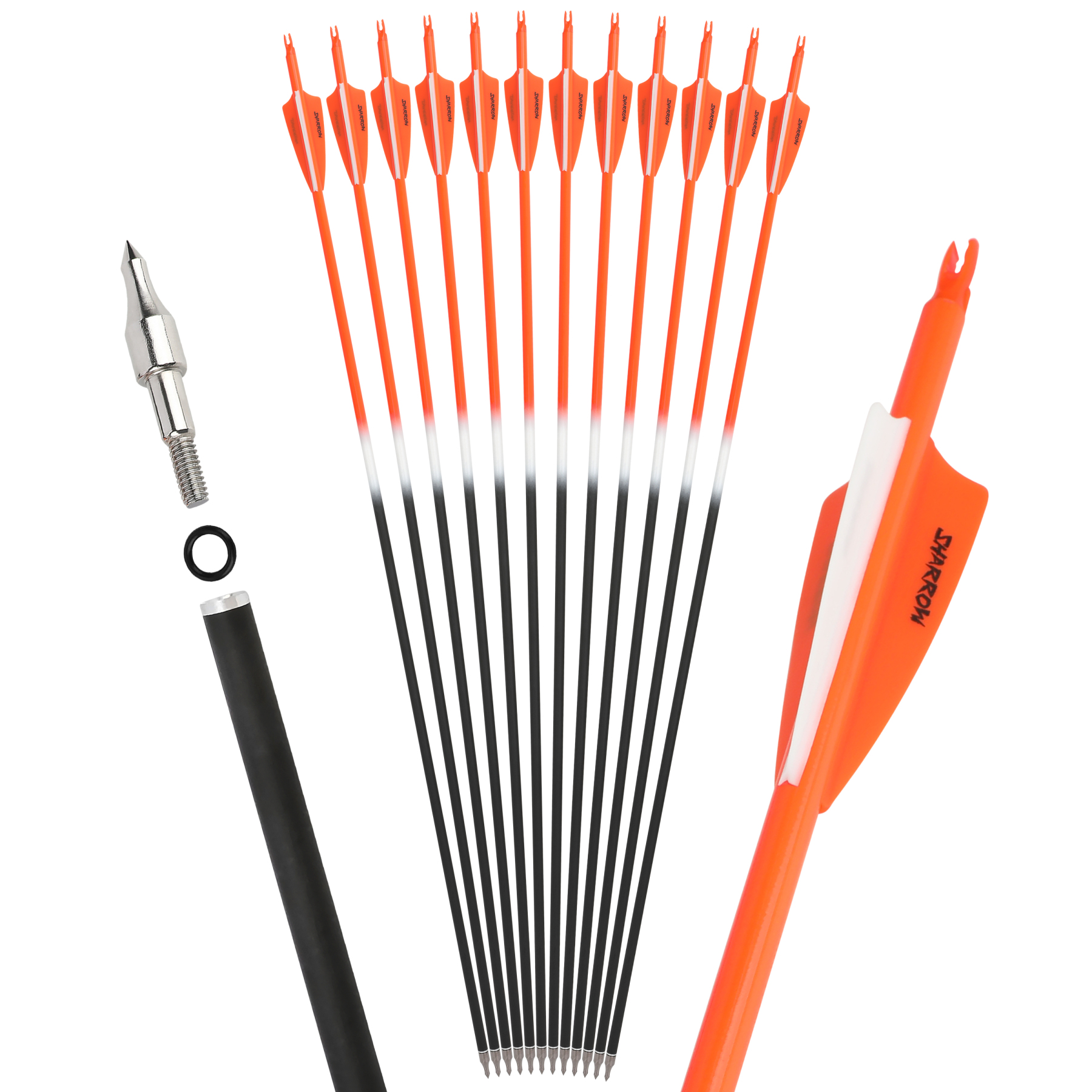 Carbon Fletched Arrows 30" SP500 Vanes Archery Hunting