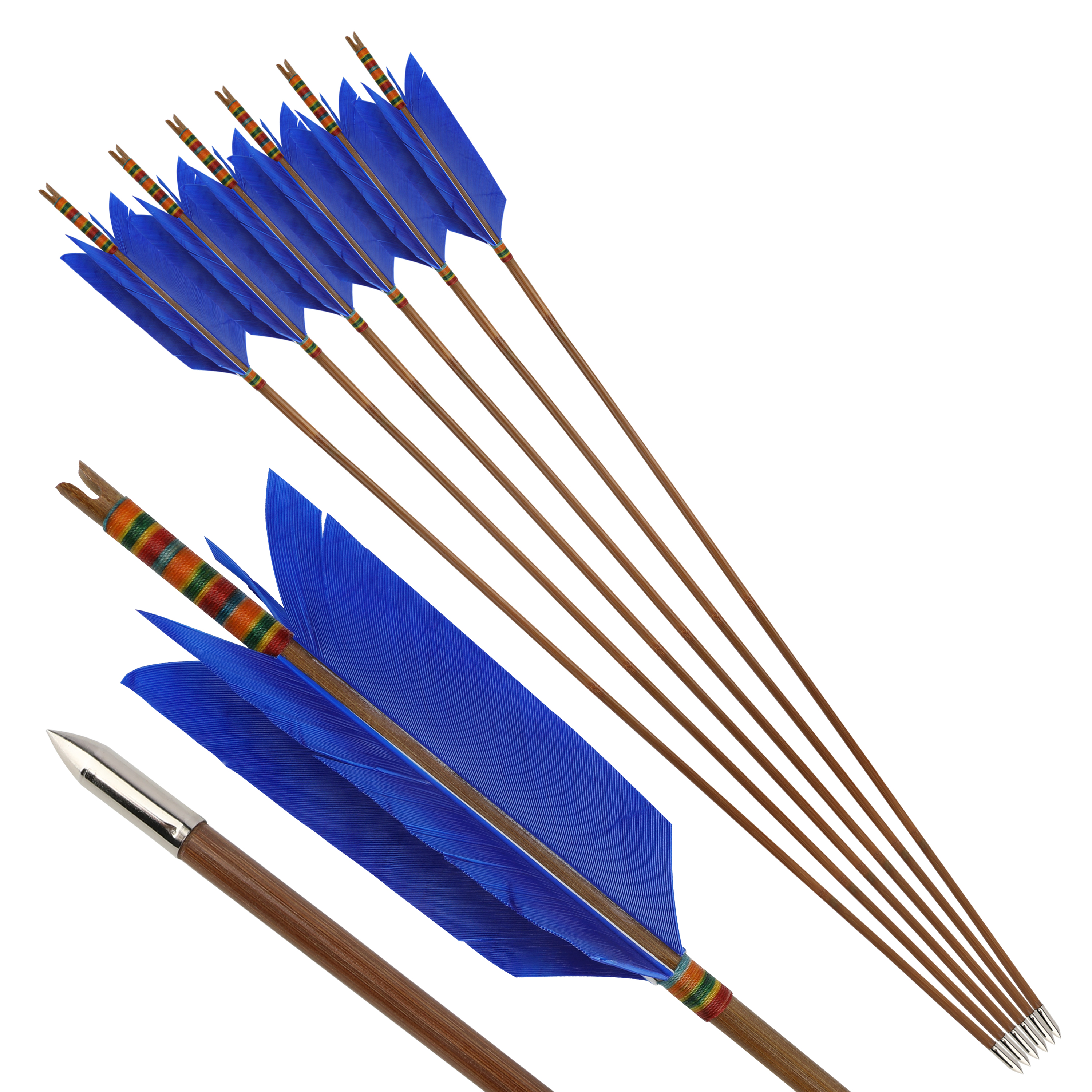 33 inch Bamboo Arrows Turkey Feather Longbow Recurve Bow Hunting Target