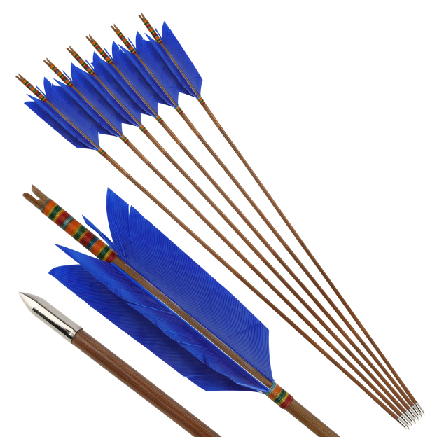 33 inch Bamboo Arrows Turkey Feather Longbow Recurve Bow Hunting Target