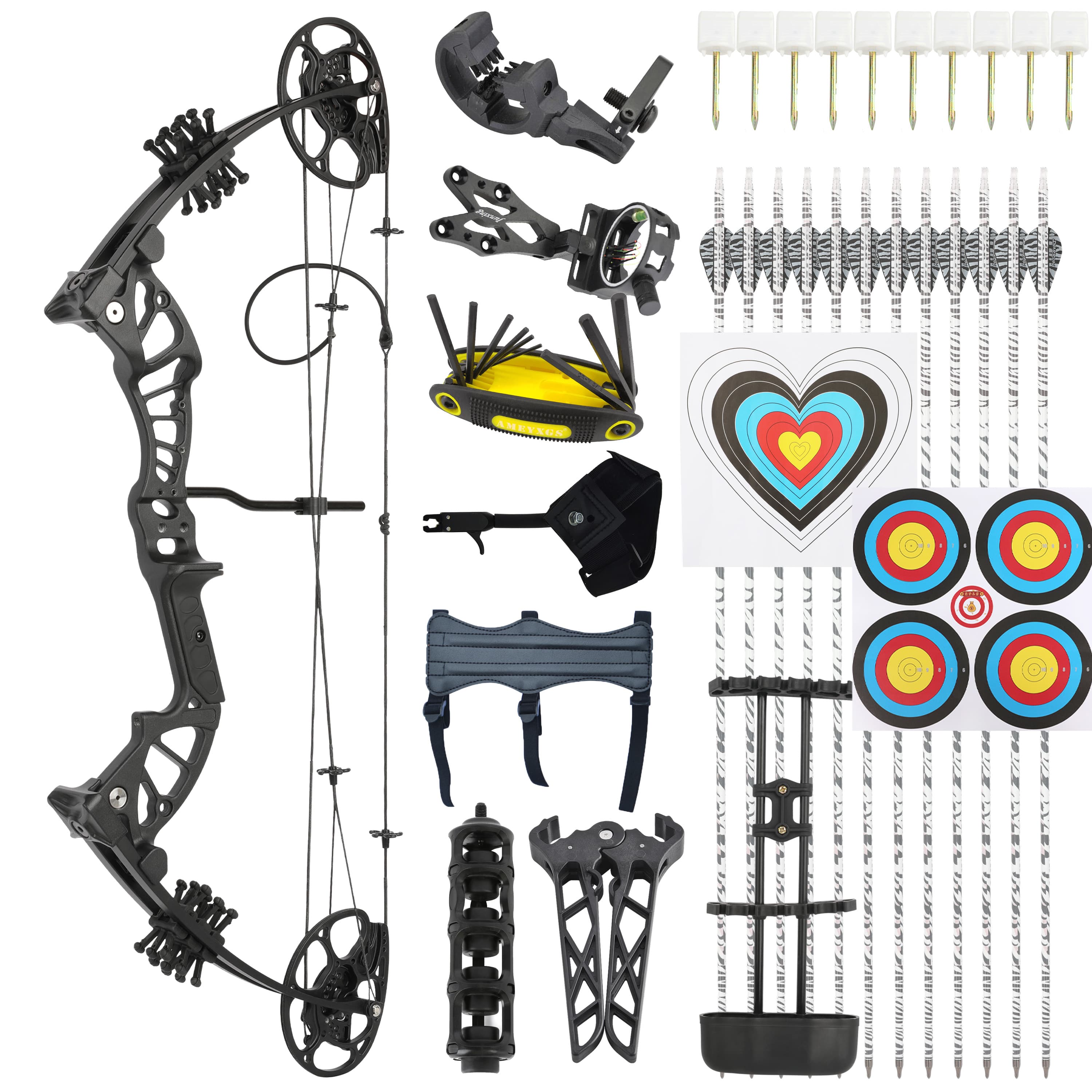 Compound Bow Arrow set 15-45lbs Archery Let-off 75% Target