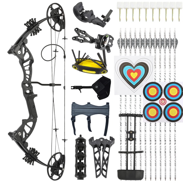 Compound Bow Arrow set 15-45lbs Archery Let-off 75% Target