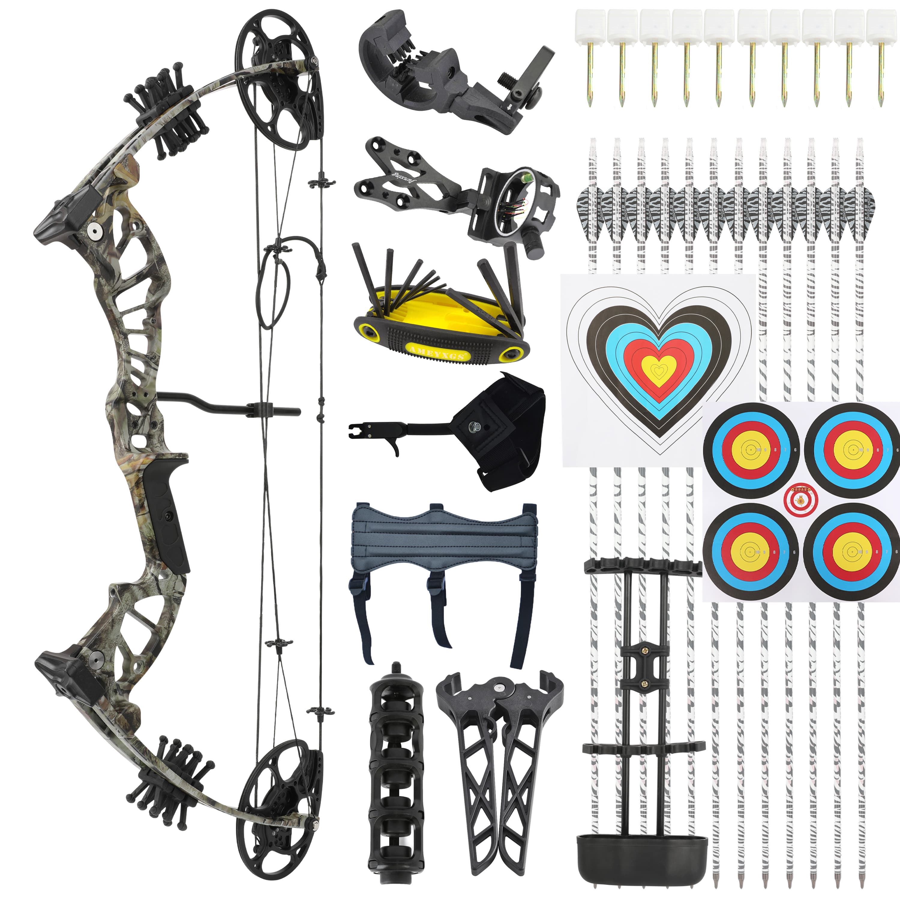 Compound Bow Arrow set 15-45lbs Archery Let-off 75% Target
