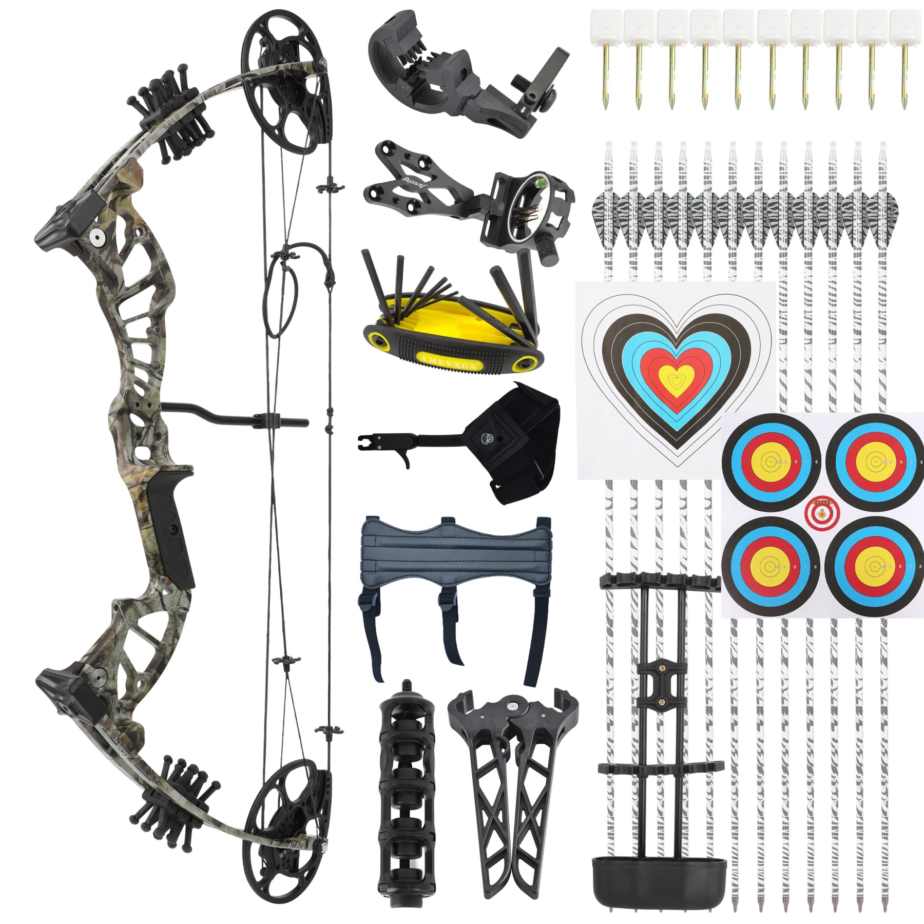 Compound Bow Arrow set 15-45lbs Archery Let-off 75% Target