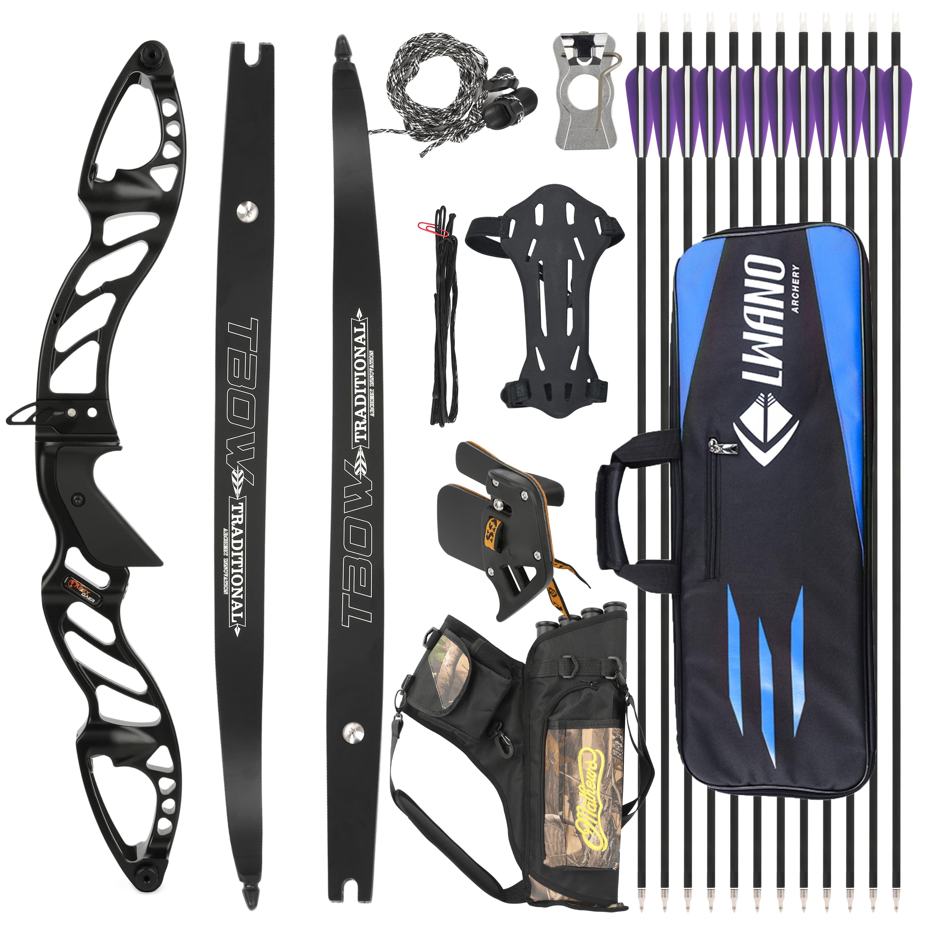 Archery 25-60lbs Recurve bow Takedown Bow Hunting Target