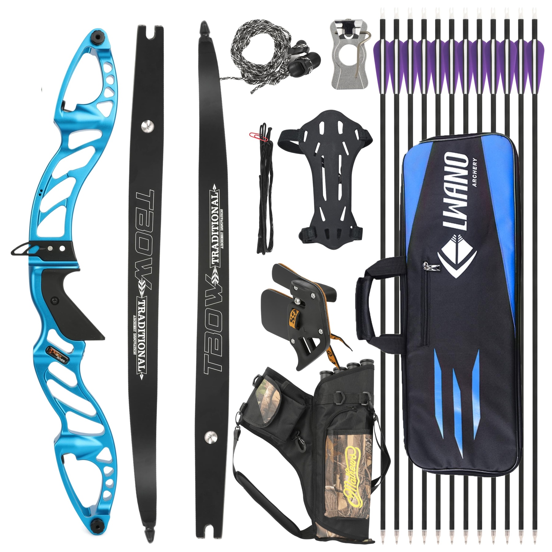 Archery 25-60lbs Recurve bow Takedown Bow Hunting Target