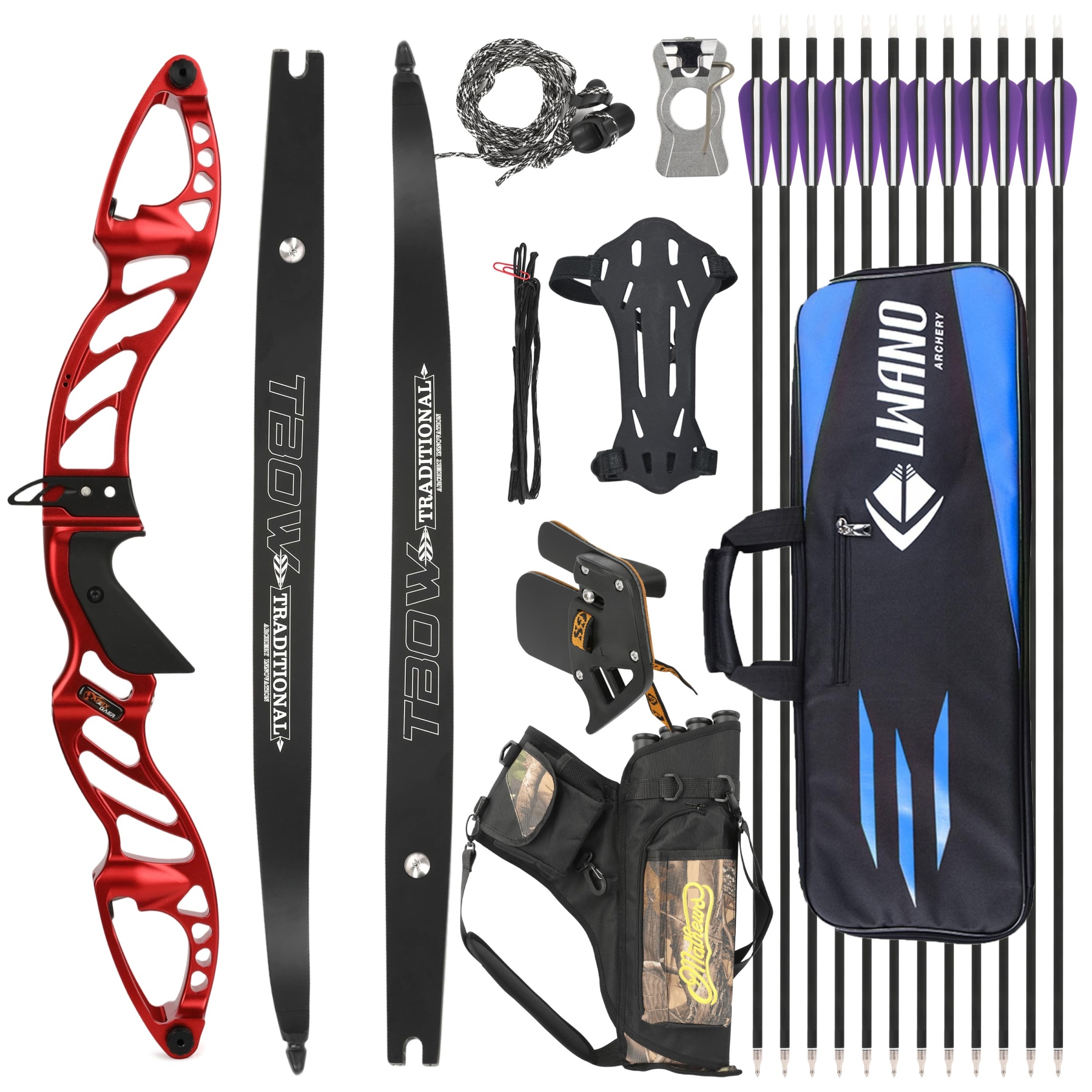 Archery 25-60lbs Recurve bow Takedown Bow Hunting Target