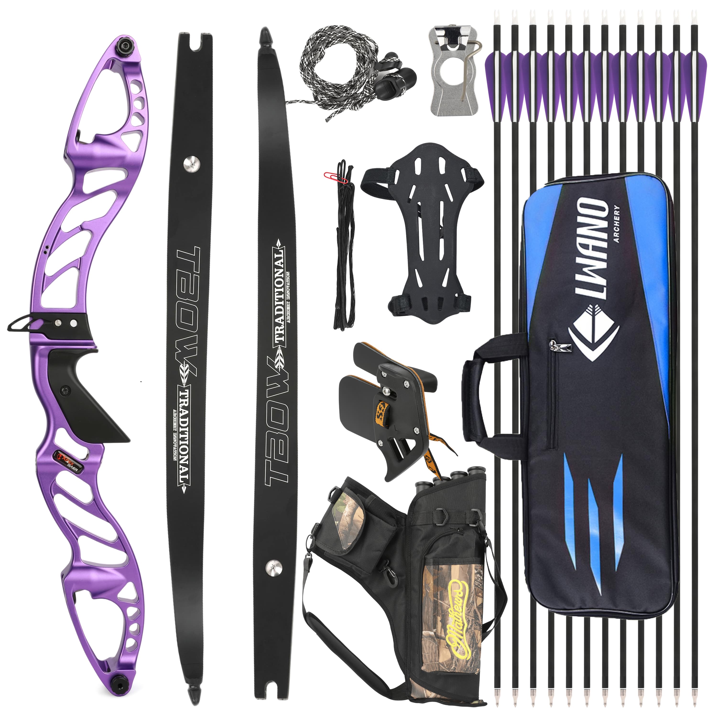 Archery 25-60lbs Recurve bow Takedown Bow Hunting Target