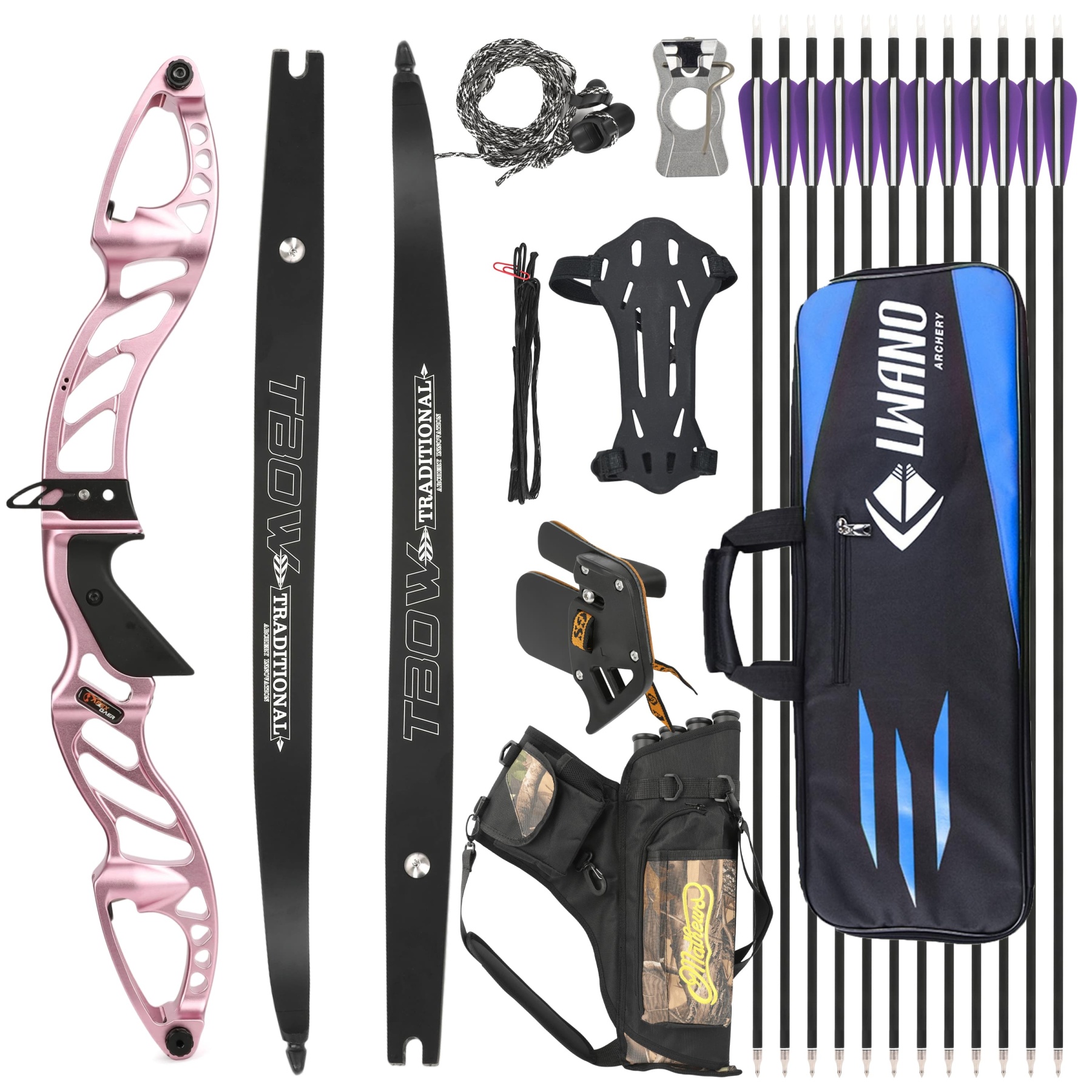 Archery 25-60lbs Recurve bow Takedown Bow Hunting Target