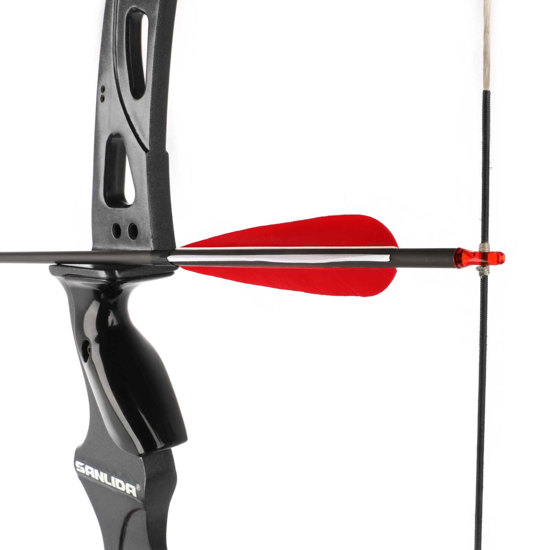 35.5" Pure Carbon Arrows 5" Feather Fletched Traditional Archery