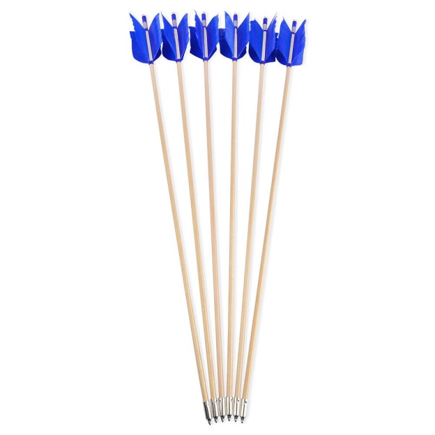 Archery Wooden Arrows Flu-Flu 32" Feathers Traditional Longbow Target